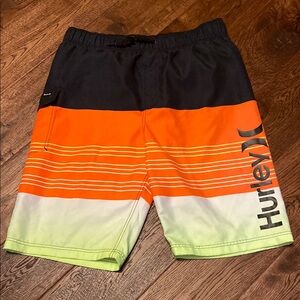 Hurley Swim Trunks Orange Green Quick-Dry